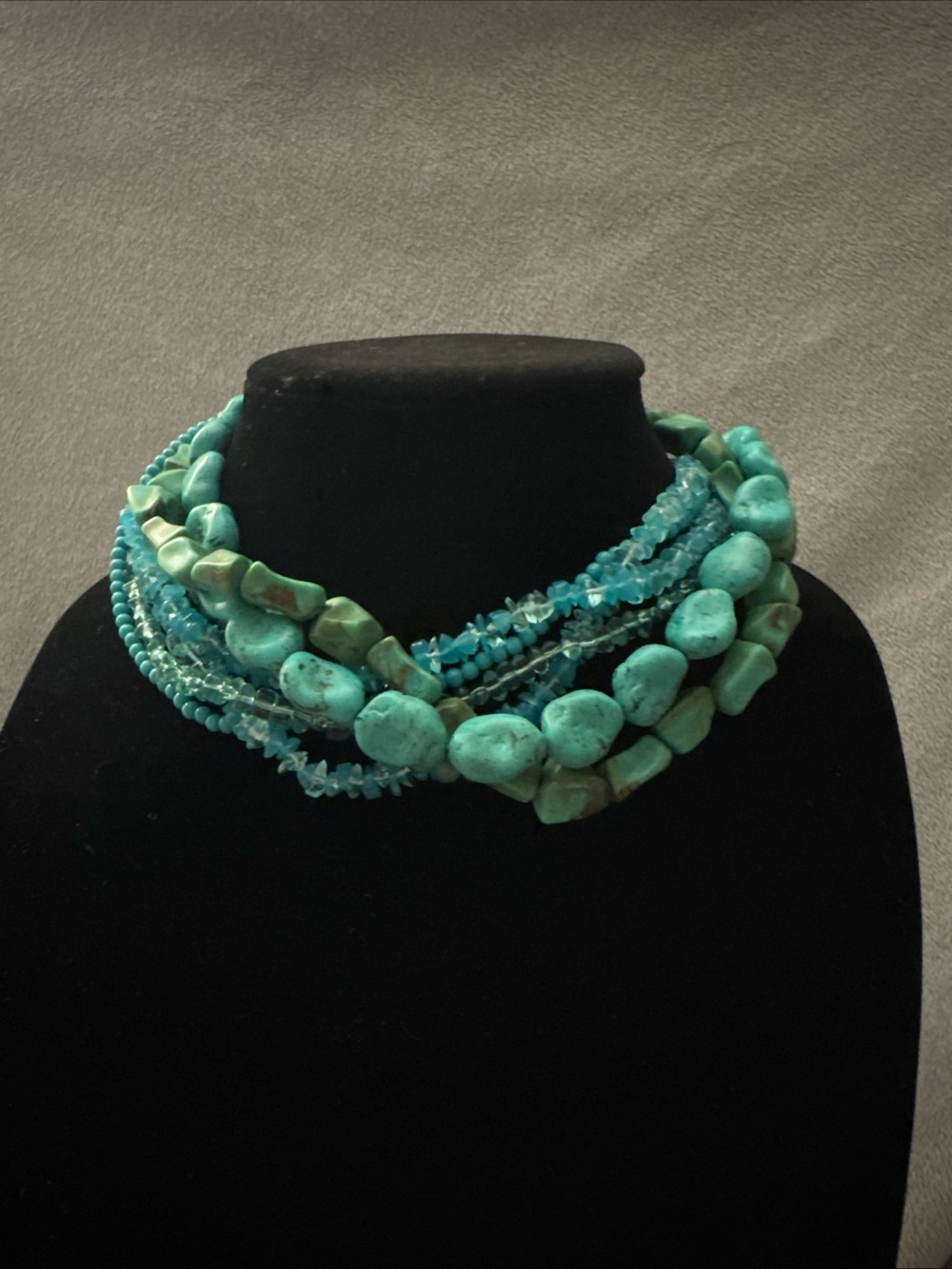 Vintage Multi-Strand Turquoise Chip Necklace